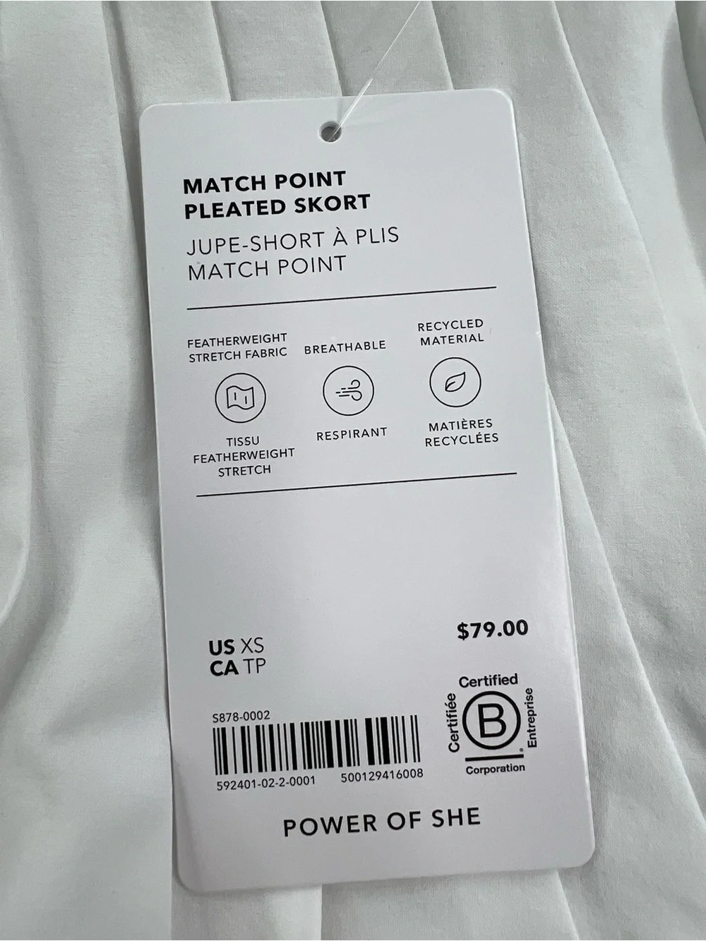 ATHLETA WOMENS MATCH POINT PLEATED ATHLETIC FEATHERLIGHT SKORT - Picture 5 of 7